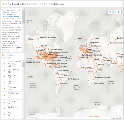 Map of place mentions